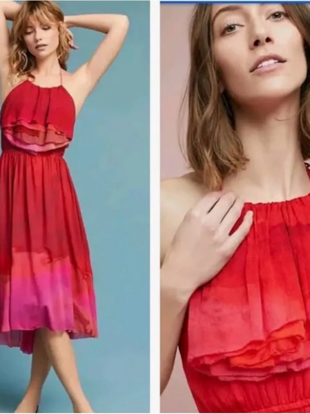 Tracy Reese for Anthropologie Cascade Halter Dress 0P